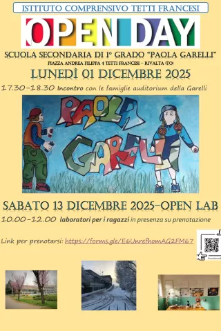 OPEN DAY SCUOLA SECONDARIA DI 1° GRADO "PAOLA GARELLI"
