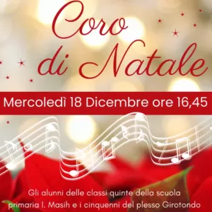 INVITO SALUTI DI NATALE 18 DICEMBRE 2024 - CLASSI QUINTE PRIMARIA MASIH E CINQUENNI INFANZIA GIROTONDO